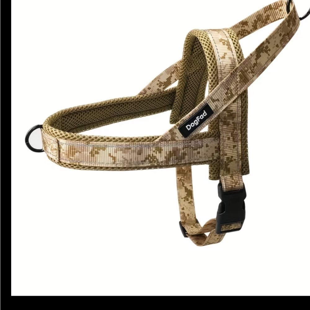 DogFed Tactical Camo Dog Harness in Desert Tan